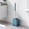 Wall Mounted Toilet And No-touch Sanitary with Scrubber Brush Brush Hole-Free Design Drainage Base High-Density Bristles Non-Slip Handle Hygienic