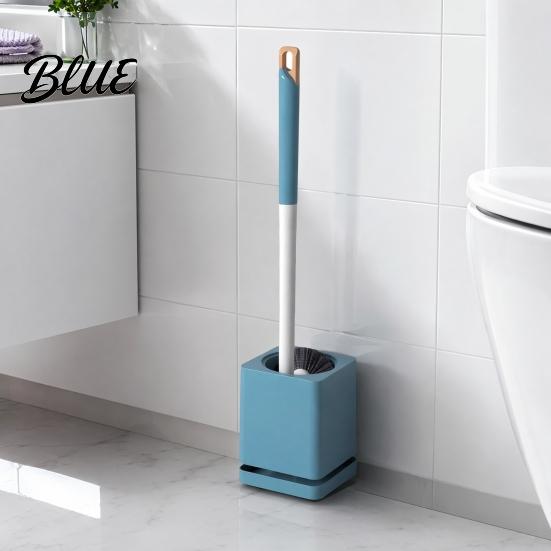 Wall Mounted Toilet And No-touch Sanitary with Scrubber Brush Brush Hole-Free Design Drainage Base High-Density Bristles Non-Slip Handle Hygienic