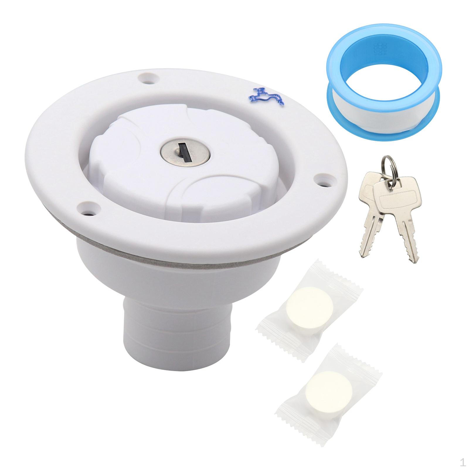 

RV Крышка заливной горловины для чистой воды с замком Запасные части Легко устанавливается для кемпинговых прицепов Автодомов белый