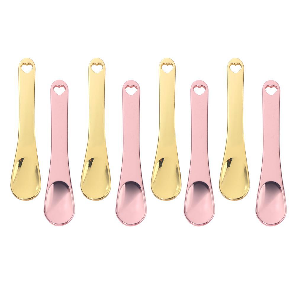 Metal Face Cream Applicator Spoon for Cosmetics and Masks, Short Handle