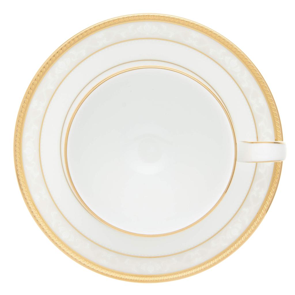 Noritake Cup Saucer 250cc Hampshire Gold Fine Porcelain & (Pair Set) (Coffee/Tea) (P91988/4335)
