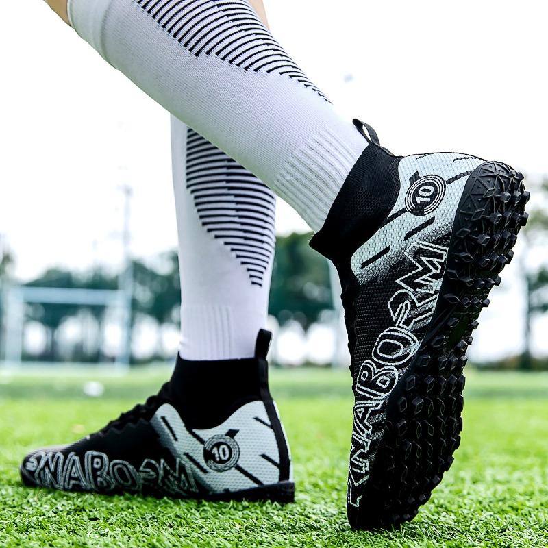 Herren-/Damen-Fußballschuhe Gummi Weiche Sohle Kurze Stollen Kunstrasen Jugendliche Kinder Fußballschuhe