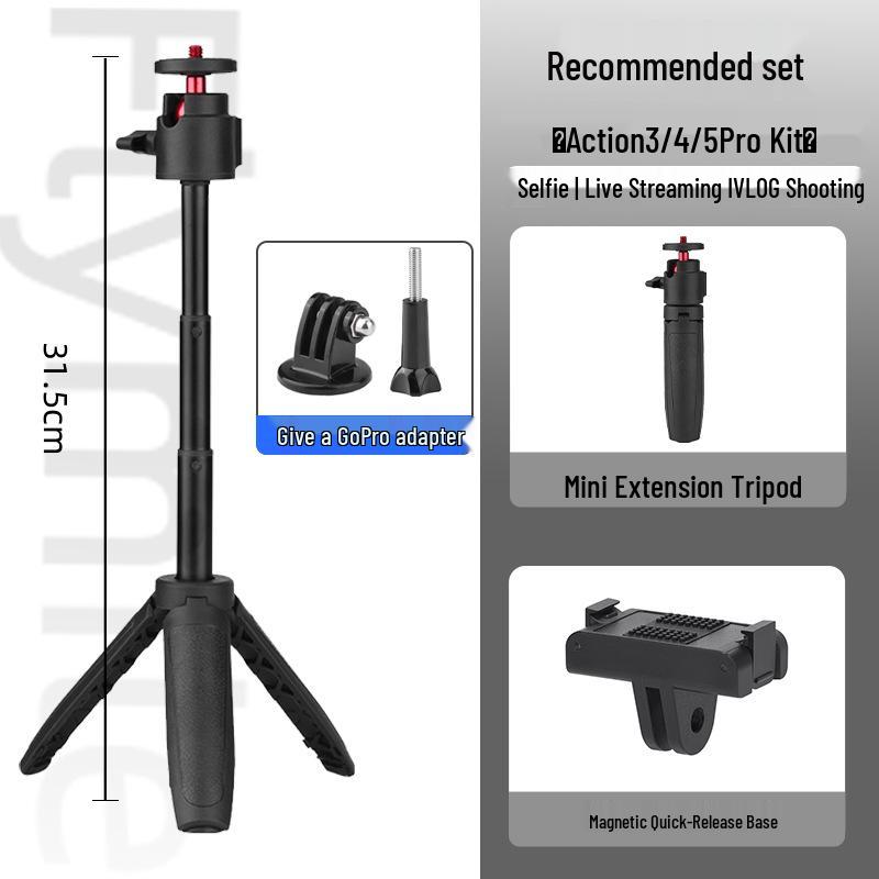 DJI-Compatible Selfie Stick Tripod Extension with Camera Bracket for Handheld Sports and Poc Devices