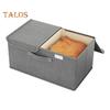 Clothing Storage Box with Dustproof Lid Foldable Design Large Capacity Toys Blankets Storage Basket with Reinforced Handles