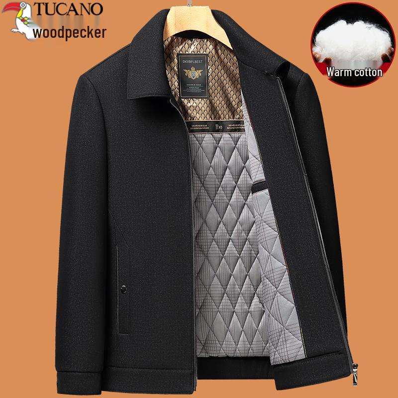 2025 Men's Autumn/Winter Thickened Outerwear Set for Middle-Aged and Elderly Dads and Grandpas
