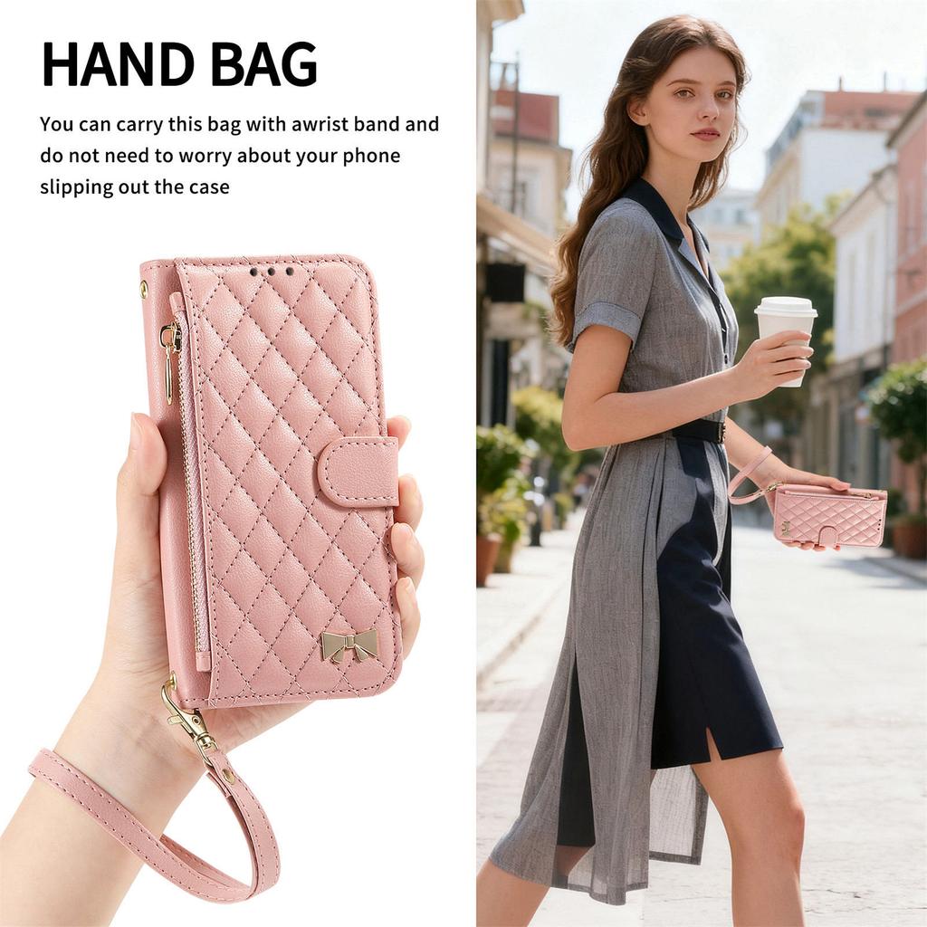 Crossbody Long Lanyard Diamond Pattern Leather Case for Google Pixel 11 Pro XL 10 9 8 7 6A Shockproof Book Stand Slim Cover