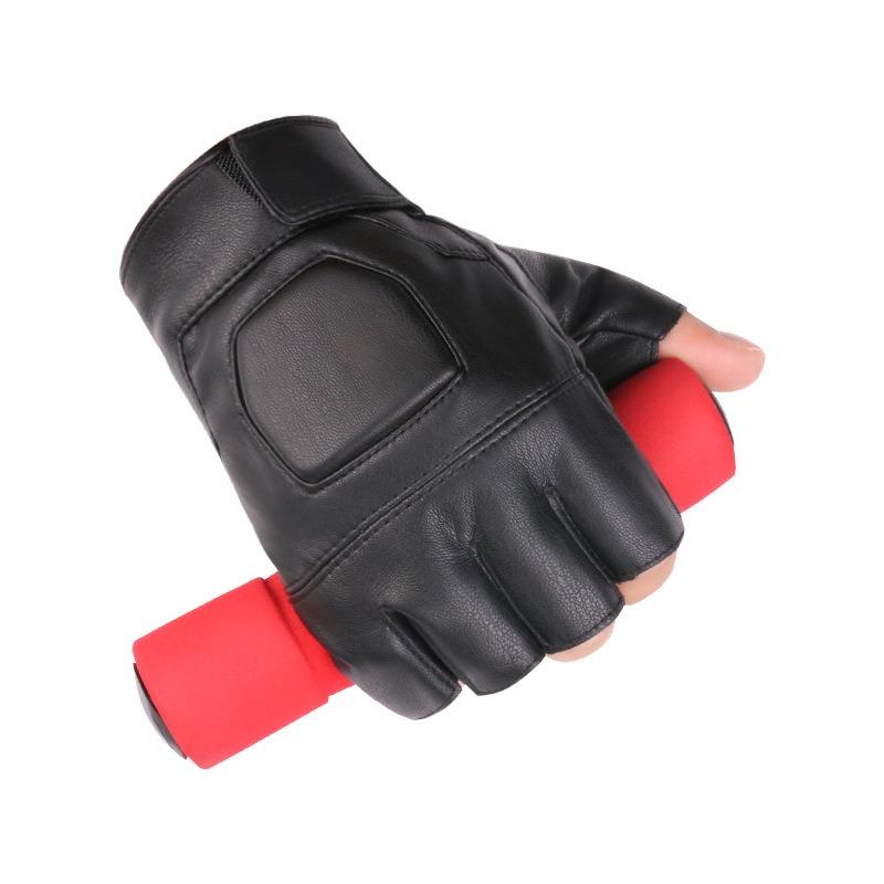 Half Finger Sports Gloves Leather Men's and Women's Leaking Finger Gloves Outdoor Riding Motorcycle Tactical Military Fans Protective Leather Gloves