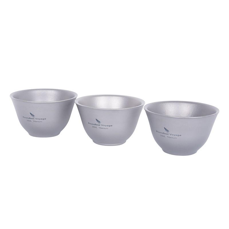 Pure Titanium Double-Wall Teacup 35ml Mini Gong Dao Cup Heat-Resistant Travel Tea Modern Minimalist Design