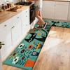 1Pcs Anti Fatigue Kitchen Rugs Black Cat Colorful Bowl Print Waterproof Non Slip Thick Cushioned Kitchen Mat Heavy Duty Comfort