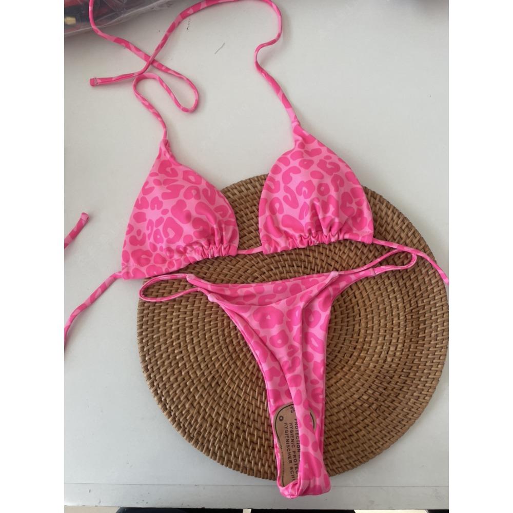 

Европейский и американский купальник женский со шнуровкой на шее треугольные чашечки пляжный сексуальный купальник бикини для горячих источников M