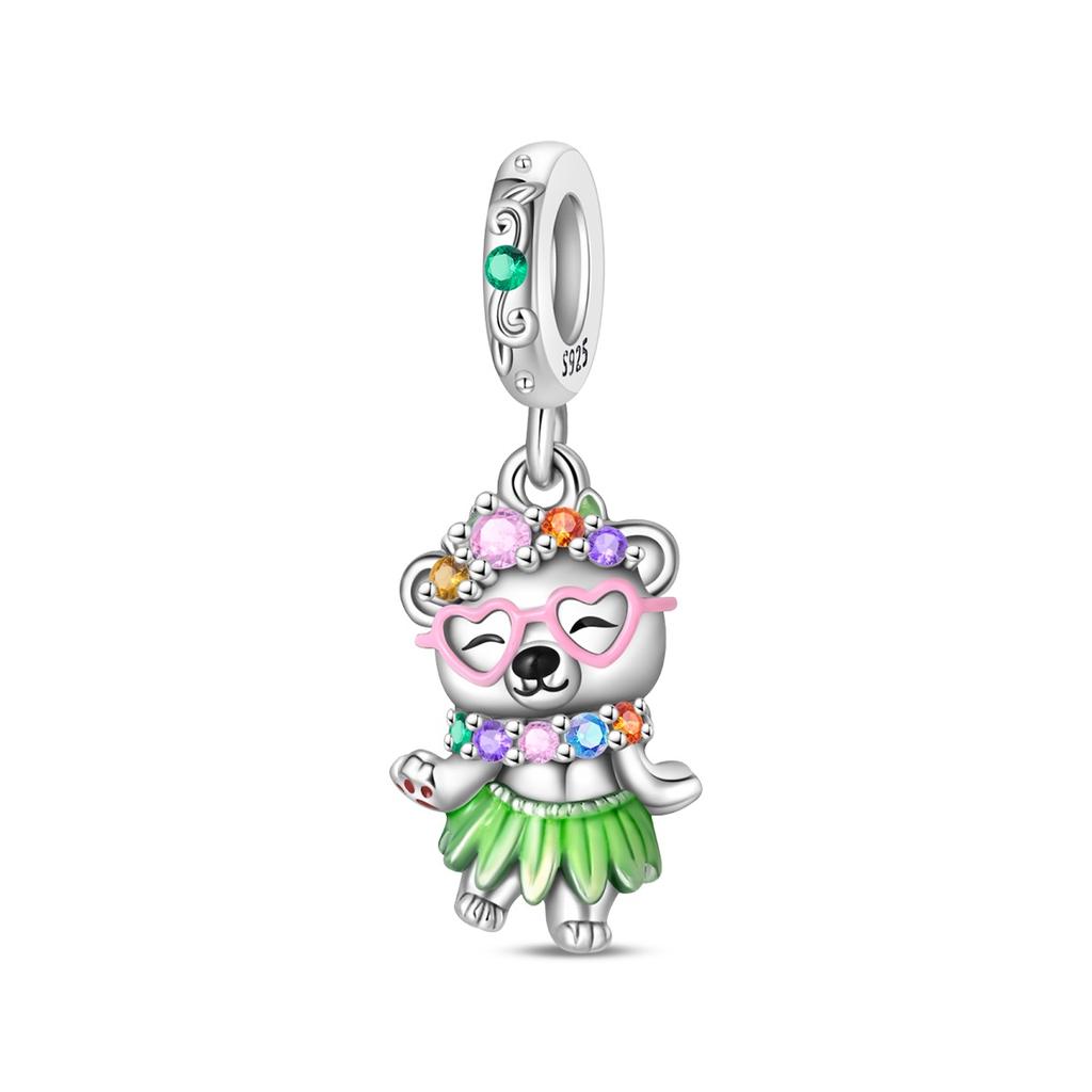 Lovely Copper Sweetheart Bear Love Graduation Bouquet Pendant Fit Diy Bracelet Necklace Childlike Birthday Gift