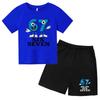 Children Summer Six Seven 67 Cartoon Print Casual Set Clothes T-shirt+Shorts 2P Charming Boy Girl Toddler 3-12 Yrs Short-sleeved