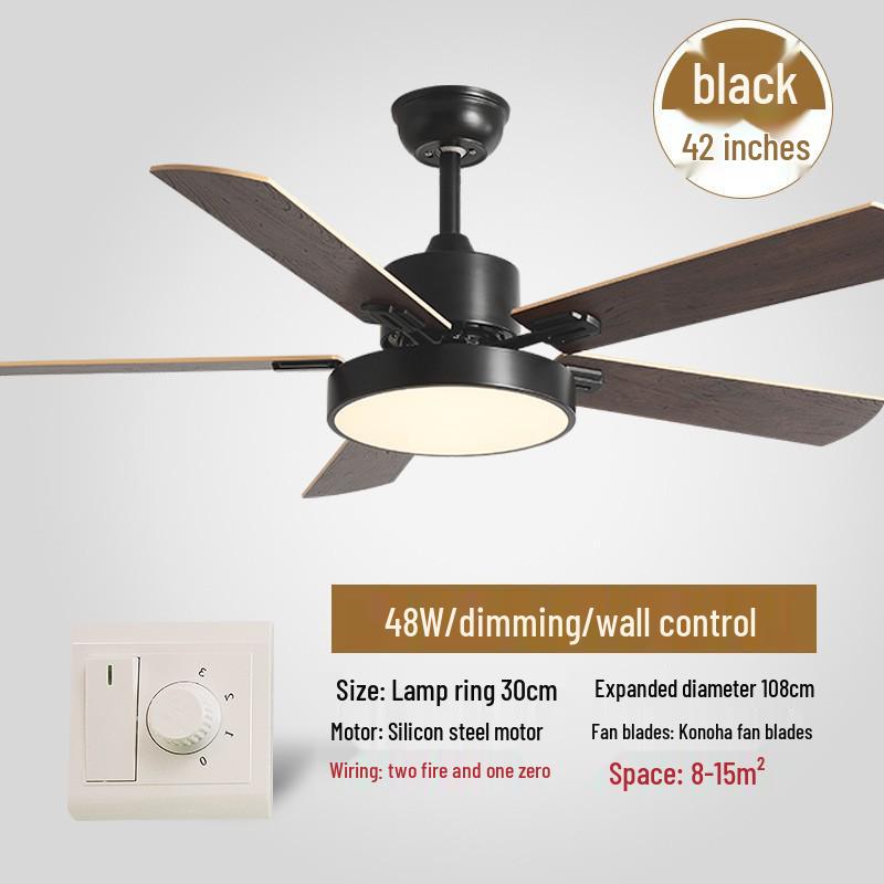 Nordic Style Ceiling Fan Light: Silent, Integrated Pendant for Living & Dining Room Ambiance