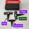 ABS 1PCS 2PCS 3PCS Car Front For Tesla ModeY Model3 Hood Cover  Emblem h Sticker Styling  Body Rear Trunk Badge Decal Accessories