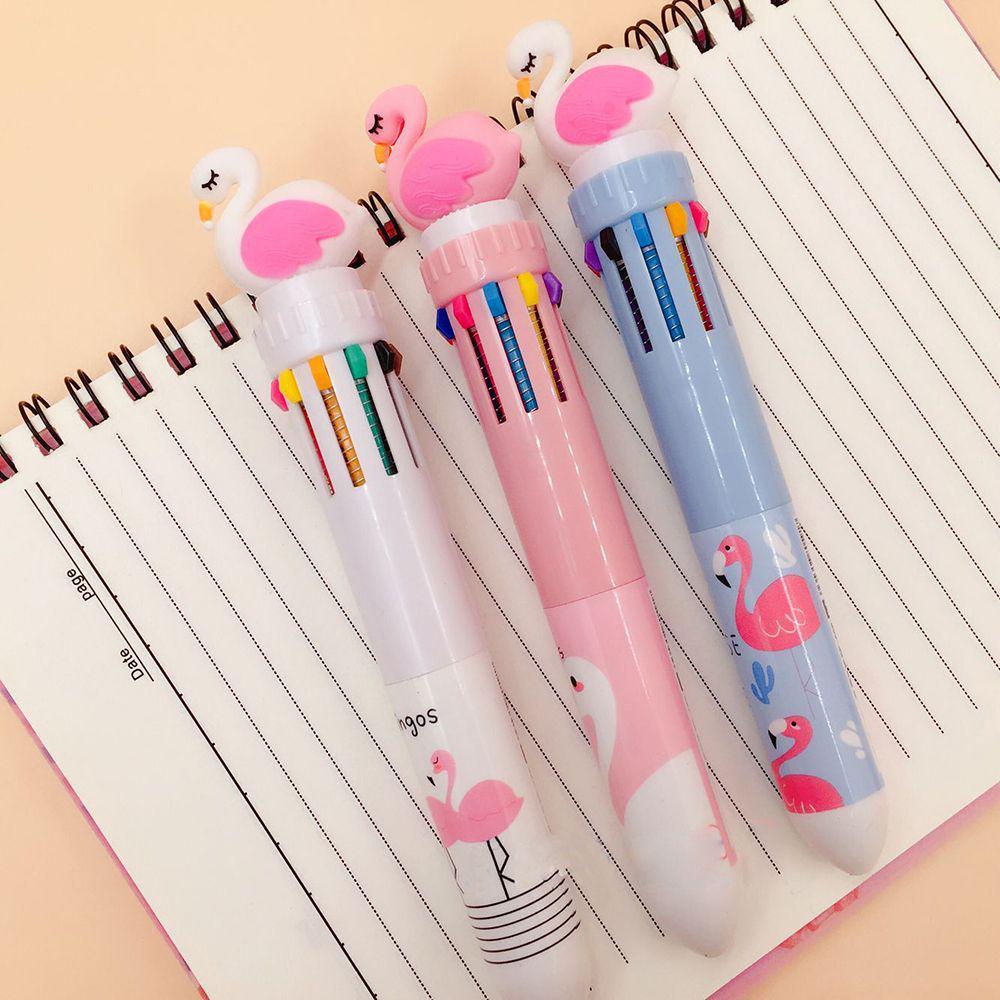 Buy Flamingo Colour Ballpoint 10 Multi Girl 1 Press Boy Gifts Pen Student Party at affordable