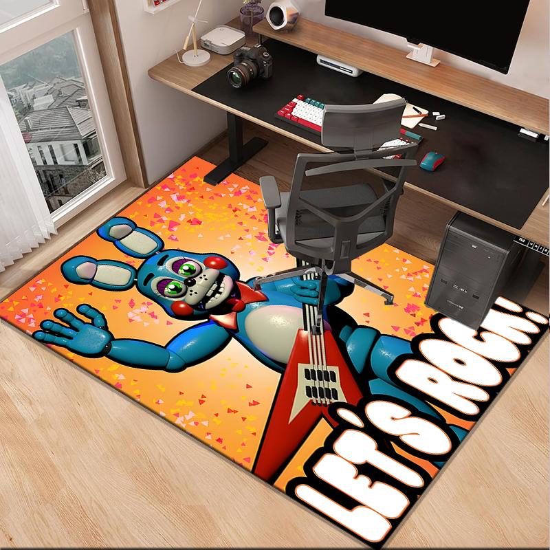 Five Nights Teddybär Büro Teppich Stuhlunterlage, Spielteppich, Geeignet für Eingangsbereich, Schlafzimmer, Wohnzimmer, Schreibtisch, Weihnachtsgeschenk