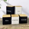 Blechdose mit Bambusdeckel für Zucker, Tee und Kaffee - Schlichtes Design, versiegelte Verpackung