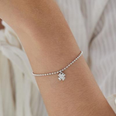 Von hyeres [925 Silber] Klee-Kugelkette Armband (Silber) BH7B52711W9175