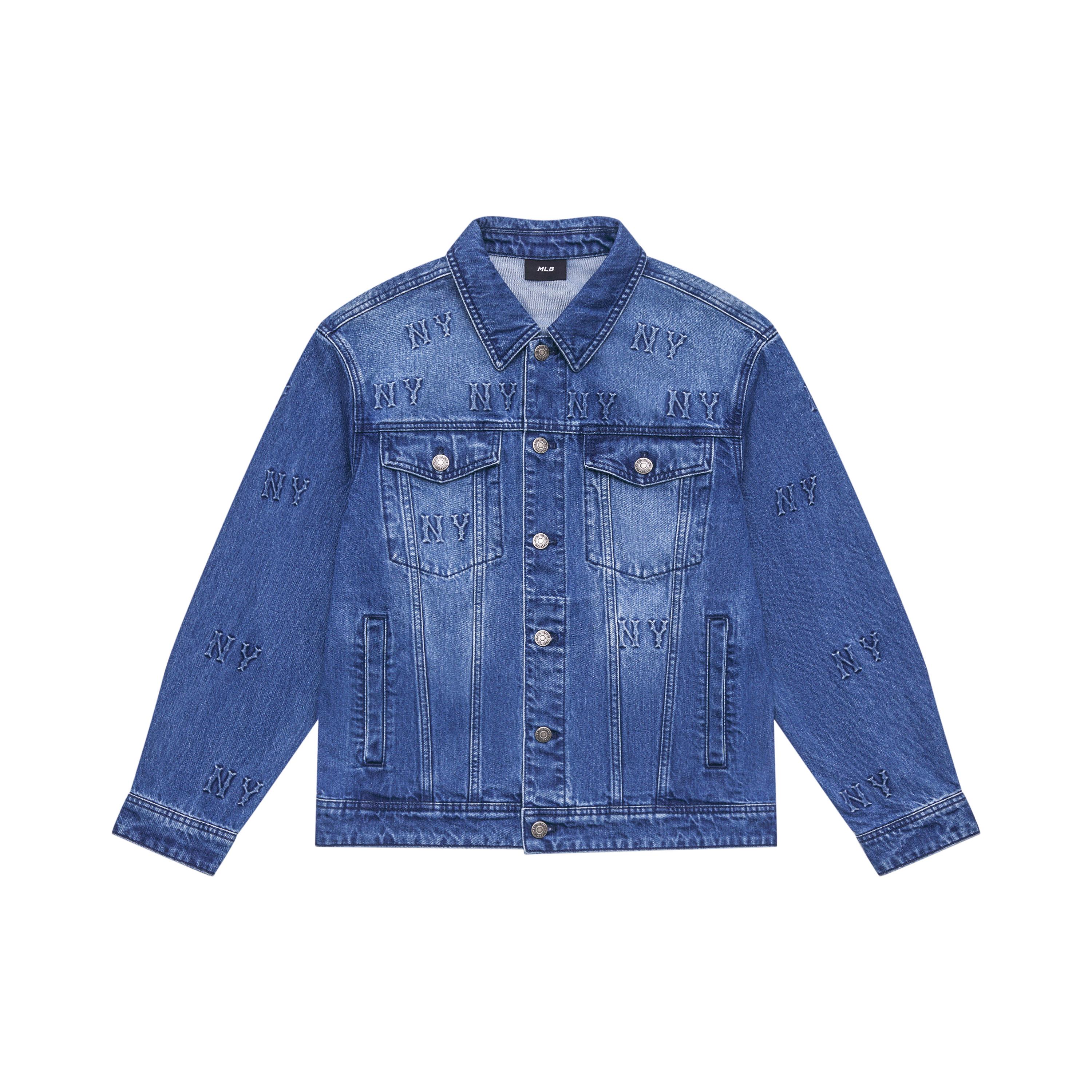 MLB MONOGRAM 24FW Denim Jacket Unisex Indigo 3ADKM0444-50INS M
