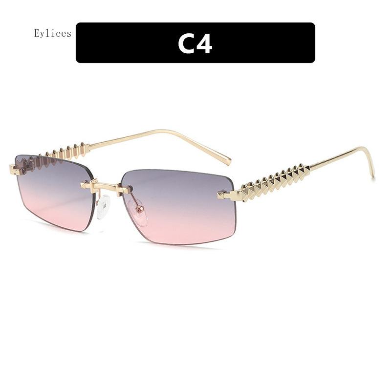 Rimless Sunglasses Fashion Cat Eye Women Men Shades Designer Metal Black Small Oval Sun Glasses Luxury Sunglasses
