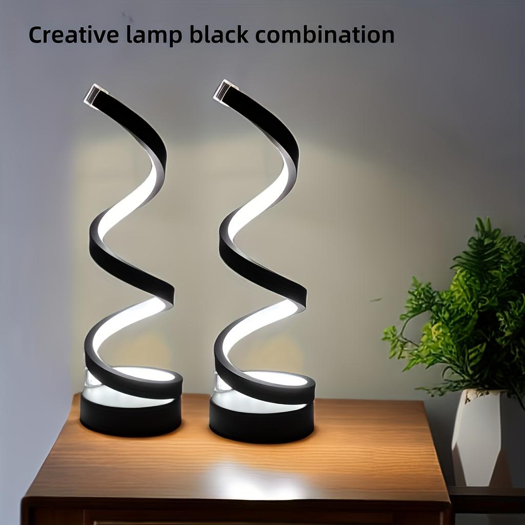 1 Stück Bürotischlampen - 3-Kanal Dimmbare Touch-Lampe USB C Ladeanschluss, Moderne Minimalistische Dimmbare Spiral-Tischlampe, Inklusive LED-Lampen