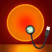 LED Sunset Lamp Nightlights USB Projector Birthday Party Decoration Mood Lights For Bedroom Living Room Wall Photography Sunset Red