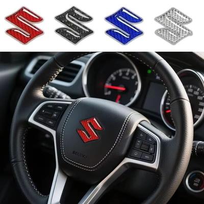 Carbon Fiber Epoxy Car Steering Wheel Logo Badge Sticker for SUZUKI Vitara Alivio ALTO GRAND VITARA IGNIS JIMNY SWIFT SX4
