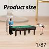 Mini Billiards Scene Hand Painted Figure Model Diorama Decoration Gift Resin Miniature Figurines for