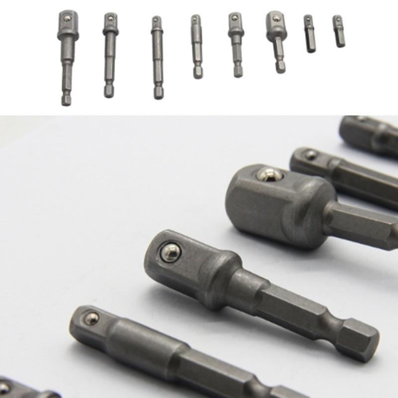 7-teiliges Stecknuss-Adapter-Set – Inkl. 3 Verlängerungen & 4 Adapter, Chrom-Vanadium-Stahl