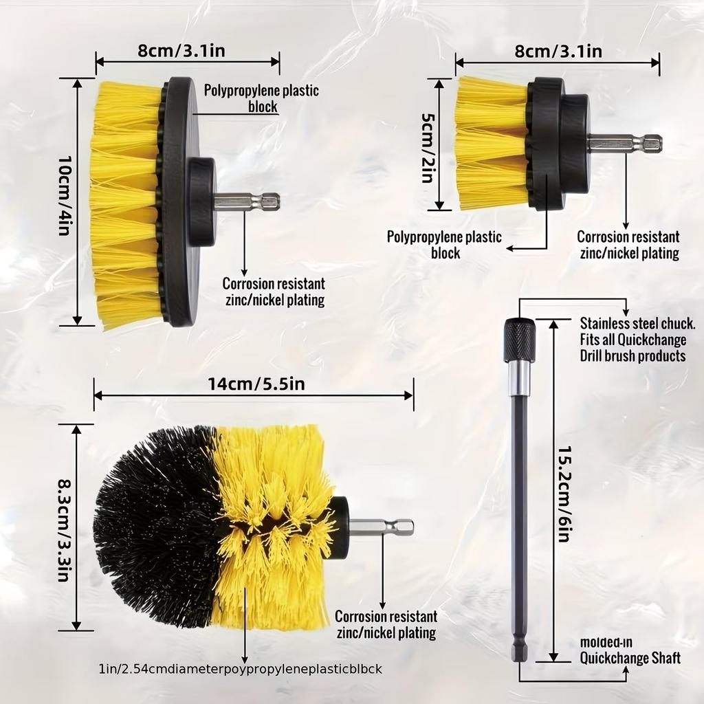 3-Piece Electric Drill Cleaning Brush Set