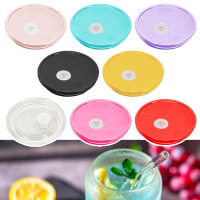 Coperchi in acrilico da 2/10 pezzi per tazze di vetro da 16 Oz addensato buona tenuta con foro per cannuccia Coperchio per tazza di vetro facile da pulire