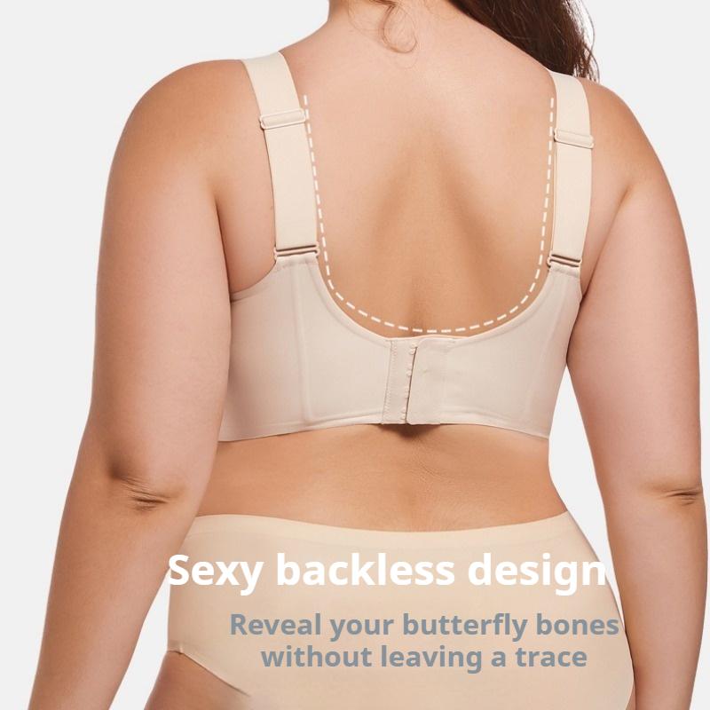 Jelly Hluboký výstřih do V Plný košíček Bezešvé síťované spodní prádlo plus size Tenký styl Velká prsa Malá Podprsenka proti ochabování 6XL