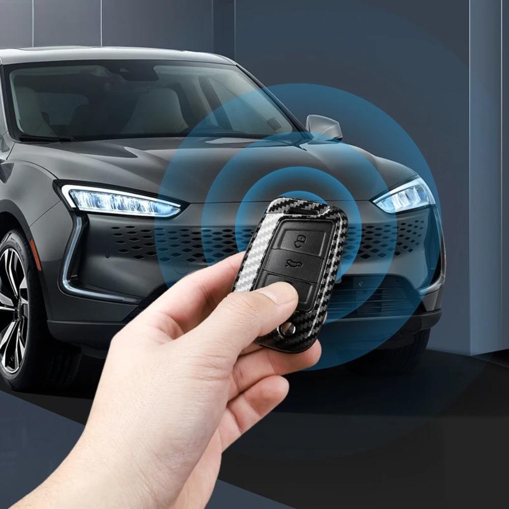 3 4 Tasten Kohlefaser Auto Schlüsselhülle Abdeckung für VW Volkswagen Golf 7 Tiguan MK2 für SEAT Ateca Leon FR 2 Ibiza für Skoda Octavia