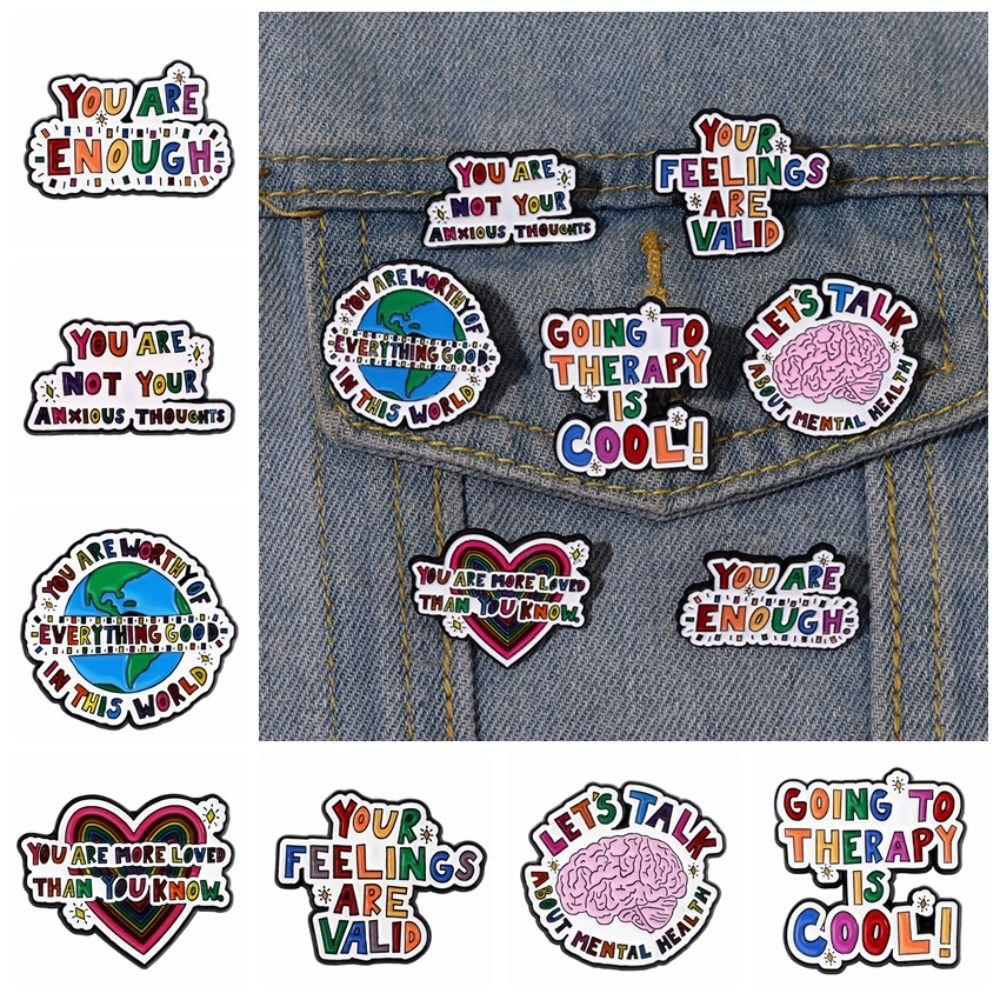 

Zinc Zinc Alloy Mental Health Brain Brooch Enamel Sweet Daily