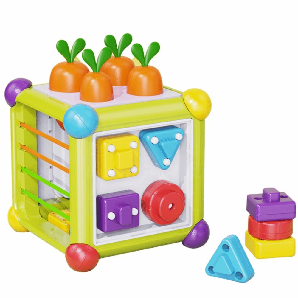 

A Set Hexahedral Shape Montessori Puzzle Educational Function Durable Early Education Box Pull Design Color Matching