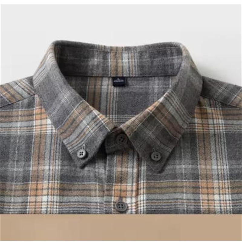 Baumwolle Herren Flanellhemd Kariert Freizeit Langarm Mehrfarbig Hohe Qualität Herbst Winter Retro Hemden Große Größe 6XL