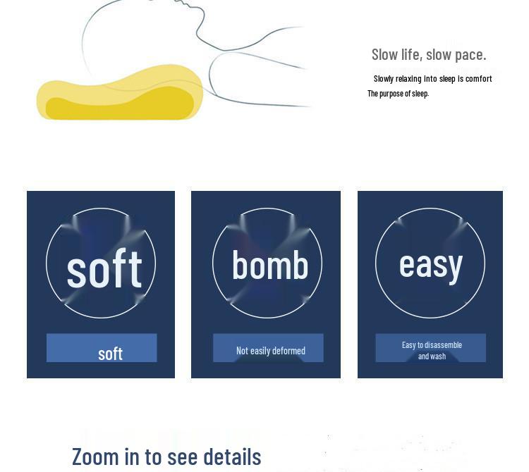 Slow Rebound Memory Foam Cervical Pillow - Air Layer Wave Design for Better Sleep