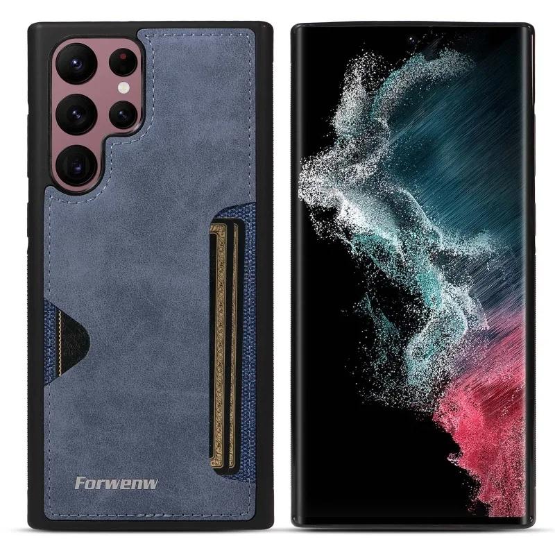 

Ретро Чехол-кошелек для телефона с держателем для карт для Samsung Galaxy S26 S24 S25 Ultra S23 S21 FE S22 S20 Plus Note 20 10 + Кожаный чехол-кошелек из ПУ For Galaxy S24 FE