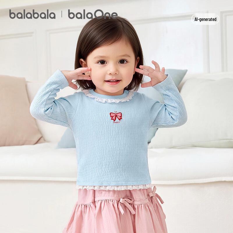 Balabala Girls' Floral Long-Sleeve T-Shirt