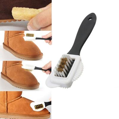 Brosse de Nettoyage Laveuse à 3 Côtés Manuelle Suede Nubuck Chaussures Bottes Outil de Nettoyage