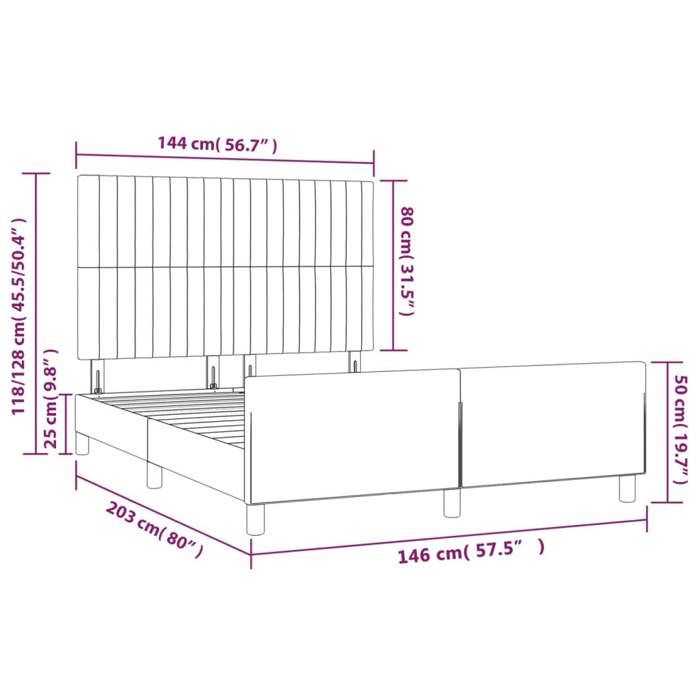 VidaXL Bed Frames with Headboard Blue 140 X 200 Cm Fabric3125225