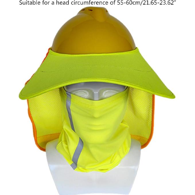 Hardhat Sun Shade Mesh Sunshade with High Visibility Reflective Strip Breathable UVProtection Neck Shield for Hard Hats