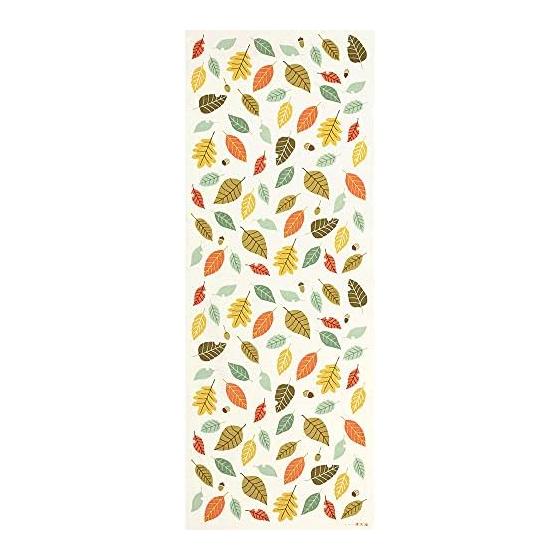 Hamamonyo Tenugui Autumn Colors: Colorful Leaves and Acorns, Nostalgic Acorn Tops, Yokohama Textile Brand, Hand-dyed, 100% Cotton, 34cm x 90cm