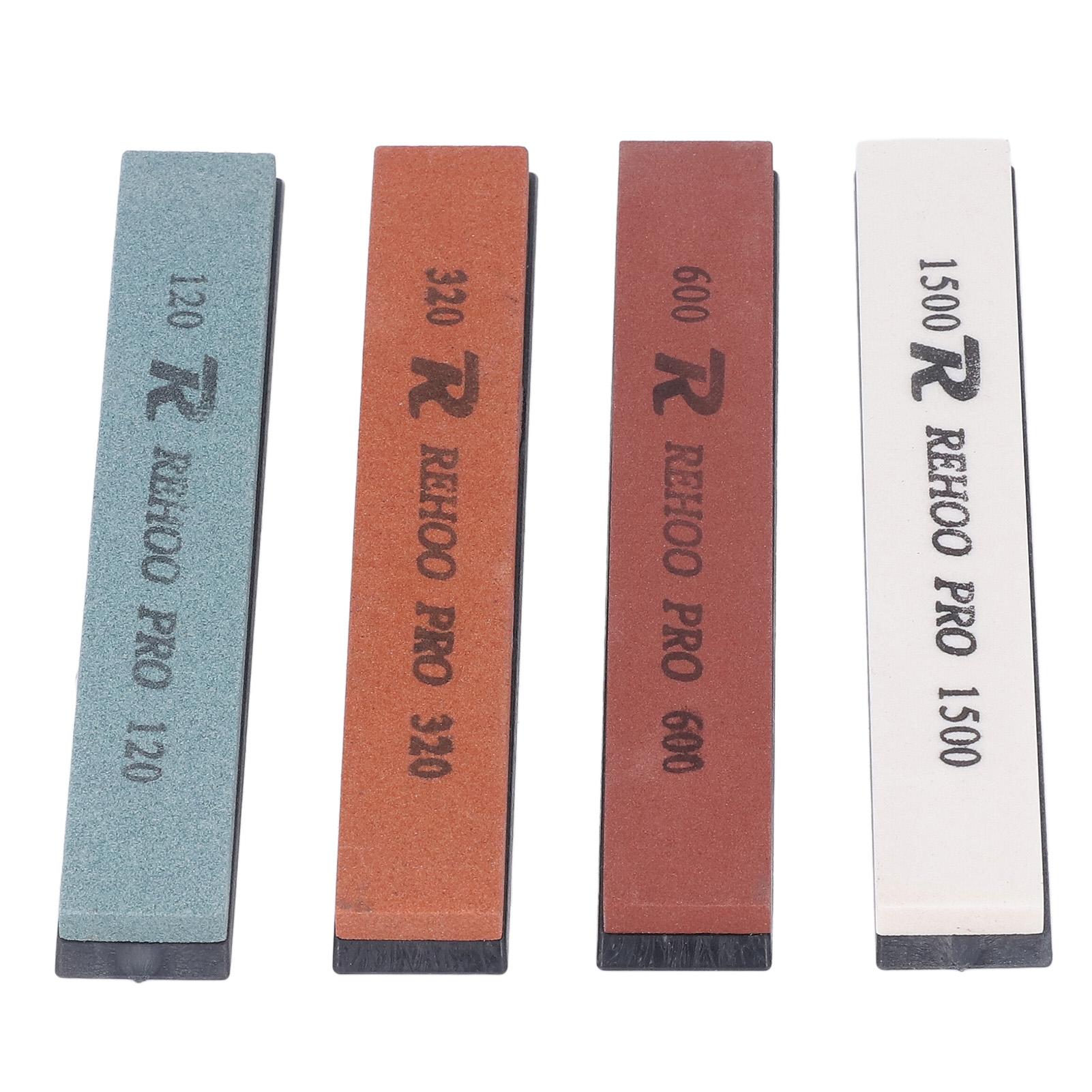 

4PCS Knife Sharpening Stone Fixed Angle Whetstone Knife Sharpener Set 120 320 600 1500 Grit Water Stone