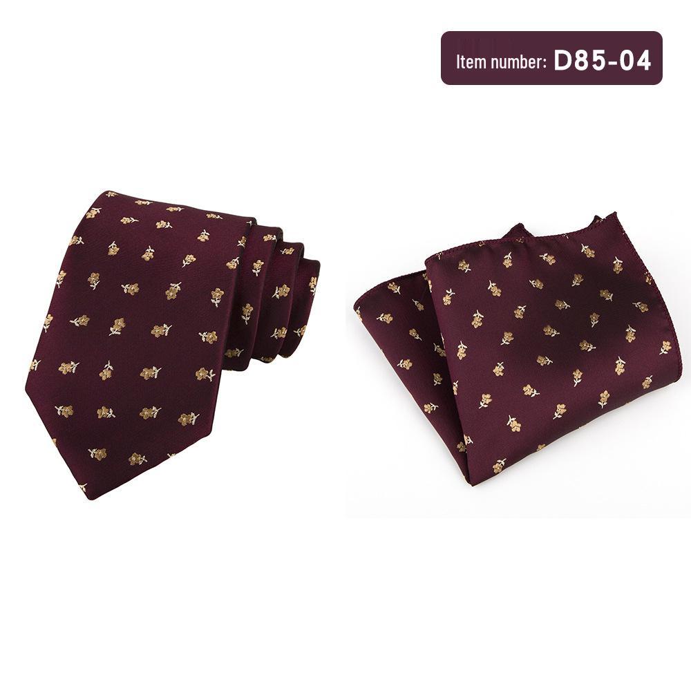 8CM Retro Floral Hand-tied Tie & Pocket Square Set - Suit Accessories & Small Scarf