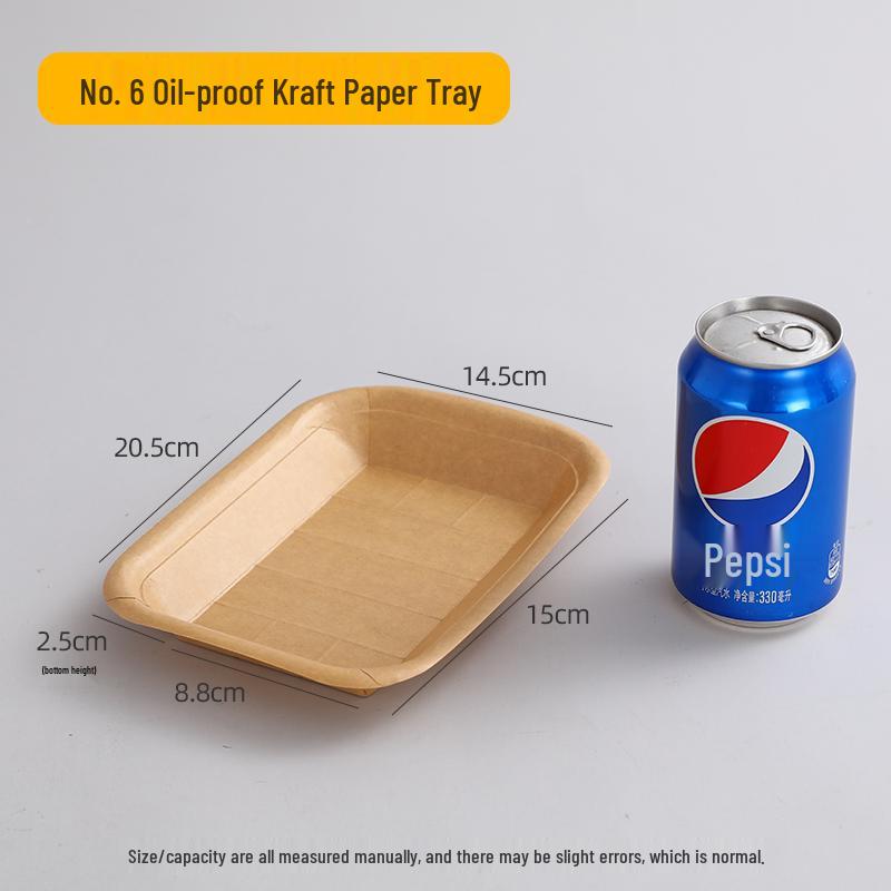 Kraft Paper Disposable Lunch Box - Rectangular Takeaway Box for Fried Chicken, Steak, BBQ, Snacks, and Meals