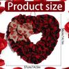 Valentine's Day Fabric Heart Wreath - Oatmeal Red Wedding Decoration
