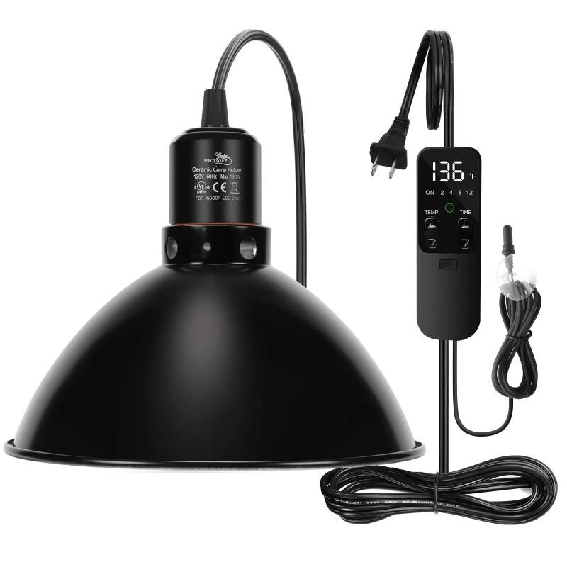 Reptile Heat Lamp Dome 85 Inch with Thermostat Control for Terrarium Lighting Amphibian Habitat Accessories