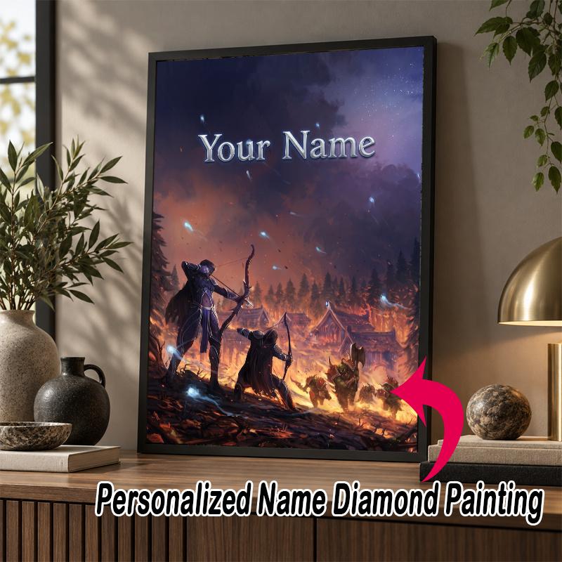 Custom Name World of Warcraft 5D Diamond Painting Personalized Full Drill Diamond Art Kit Gift