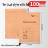 Thickened Kraft Paper Medical Record Bags with Flap, Vertical, Single-Sided, 180g, Pack of 100.